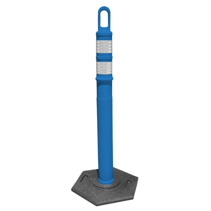 Traffix Devices 42" Looper Tube Delineator Post - 2 x 3" Reflective Tape - 8 Lbs Base - Blue