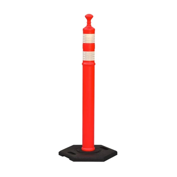 42 Inch Delineators Post for Traffic Safety- 8 Lbs Base - Orange - Tall