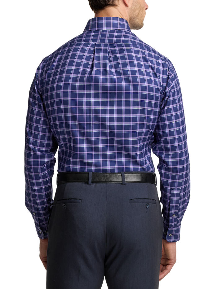 Alternate Image of Traveler Cotton Blend Check Dress Shirt With Contrast Trim-4
