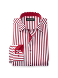 Product Image of Comfort Stretch Non-iron Heart Dress Shirt With Contrast Trim-White/Red