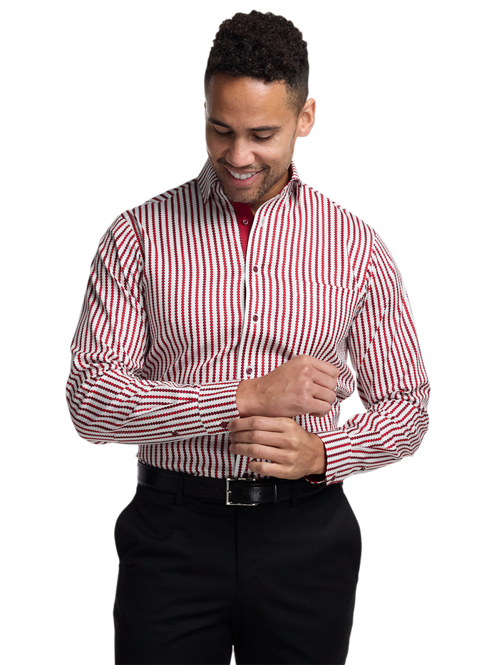 Alternate Image of Comfort Stretch Non-iron Heart Dress Shirt With Contrast Trim-1