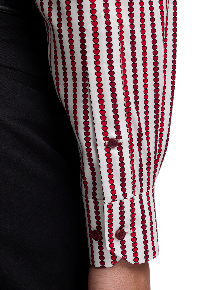 Alternate Image of Comfort Stretch Non-iron Heart Dress Shirt With Contrast Trim-3