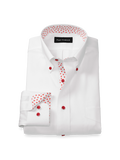 Product Image of Comfort Stretch Non-iron Solid Dress Shirt With Contrast Trim-White