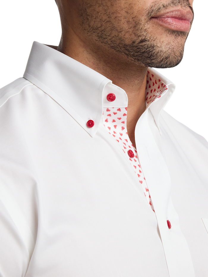 Alternate Image of Comfort Stretch Non-iron Solid Dress Shirt With Contrast Trim-2