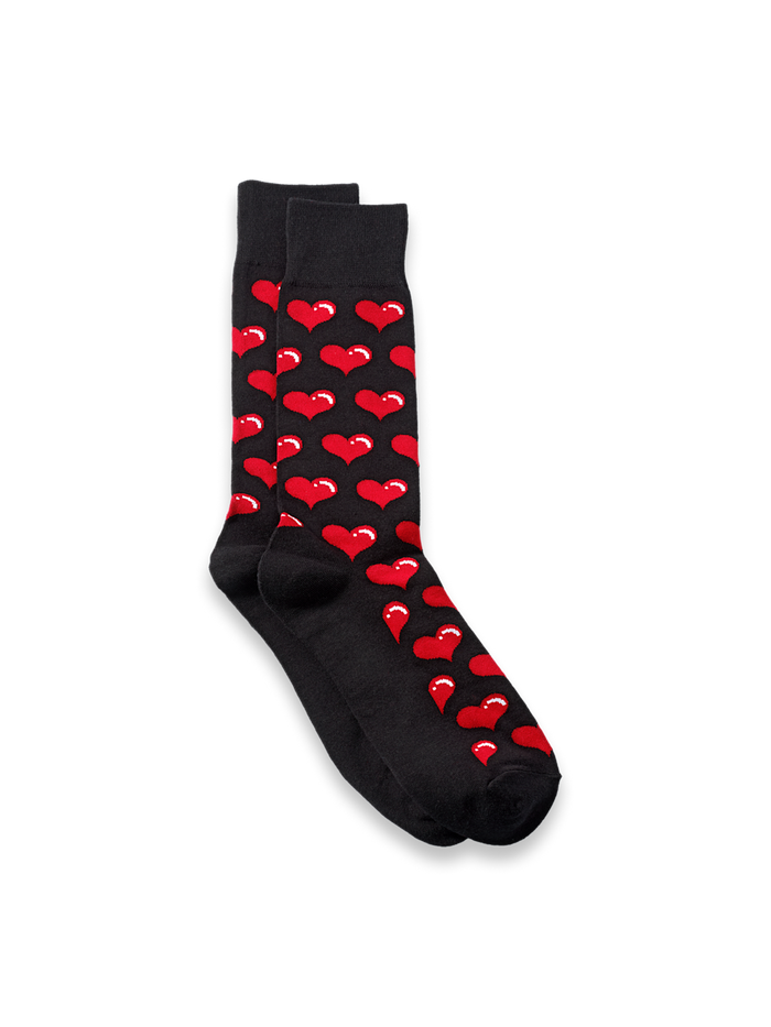 Product Image of Heart Cotton Blend Sock-Black/Red