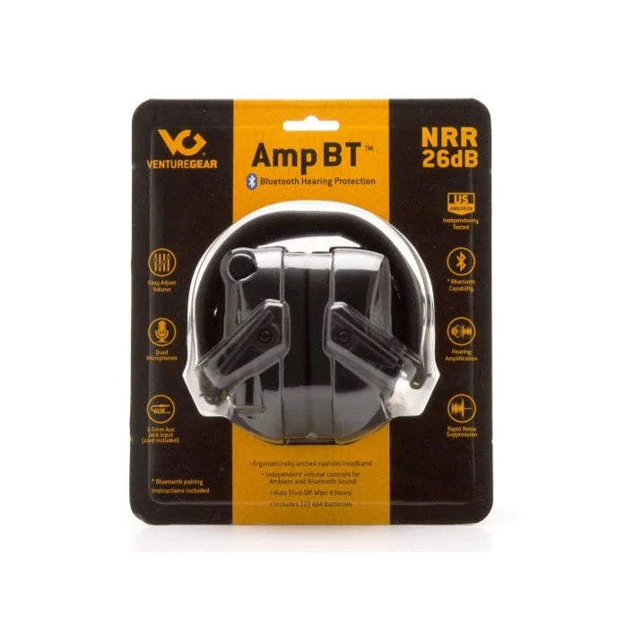 Pyramex Venturegear Bluetooth Compatible Electronic Earmuff - 26 NRR - Amp BT Series