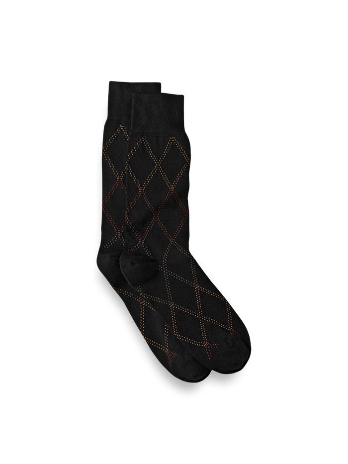 Product Image of Windowpane Cotton Blend Sock-Black Multi