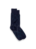Product Image of Windowpane Cotton Blend Sock-Navy Multi