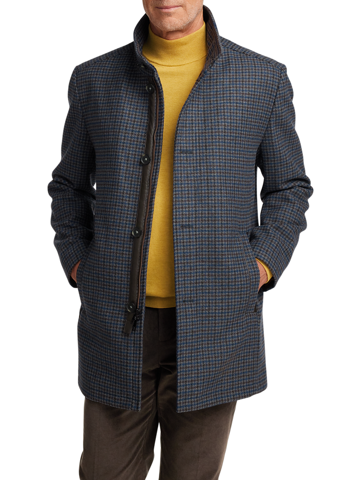 Alternate Image of Wool Blend Check Carcoat-1