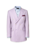 Product Image of Wool Blend Houndstooth Double Breasted Peak Lapel Suit Jacket-Purple