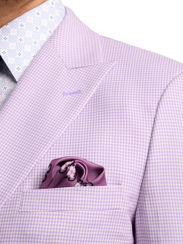 Alternate Image of Wool Blend Houndstooth Double Breasted Peak Lapel Suit Jacket-5