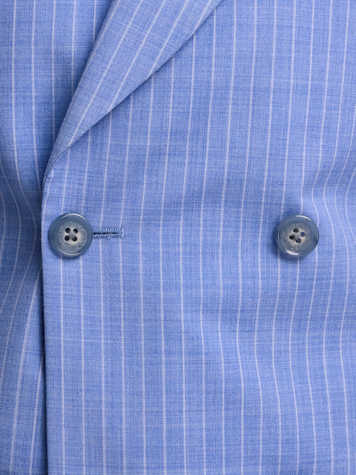 Alternate Image of Wool Blend Pinstripe Double Breasted Peak Lapel Suit Jacket-4