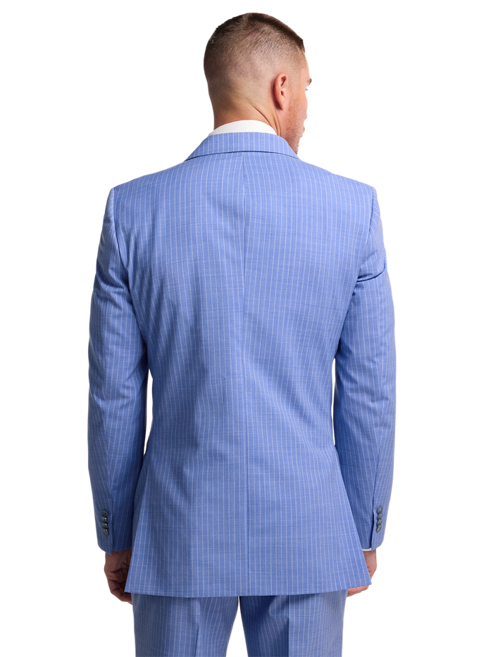 Alternate Image of Wool Blend Pinstripe Double Breasted Peak Lapel Suit Jacket-6