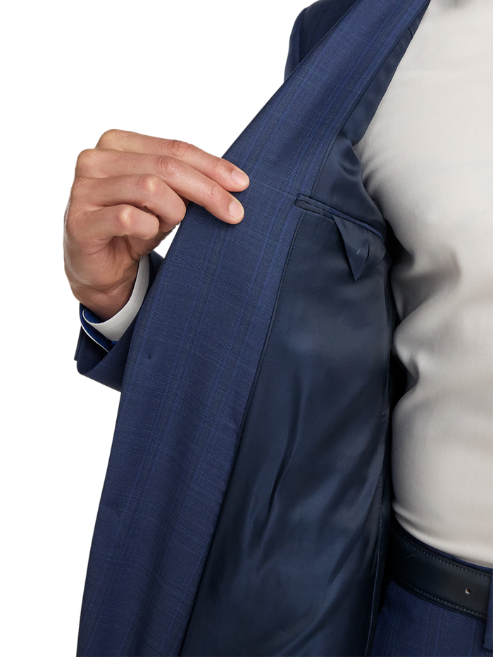 Alternate Image of Wool Blend Plaid Single Breasted Notch Lapel Suit Jacket-3