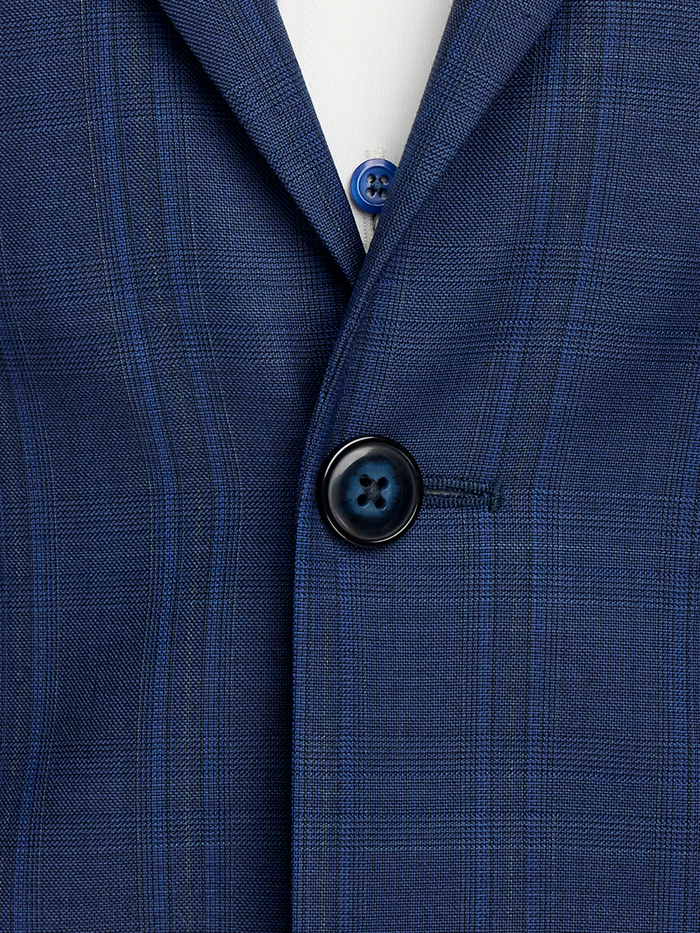 Alternate Image of Wool Blend Plaid Single Breasted Notch Lapel Suit Jacket-4