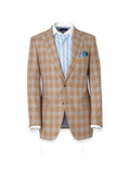 Product Image of Wool Blend Plaid Single Breasted Notch Lapel Suit Jacket-Brown