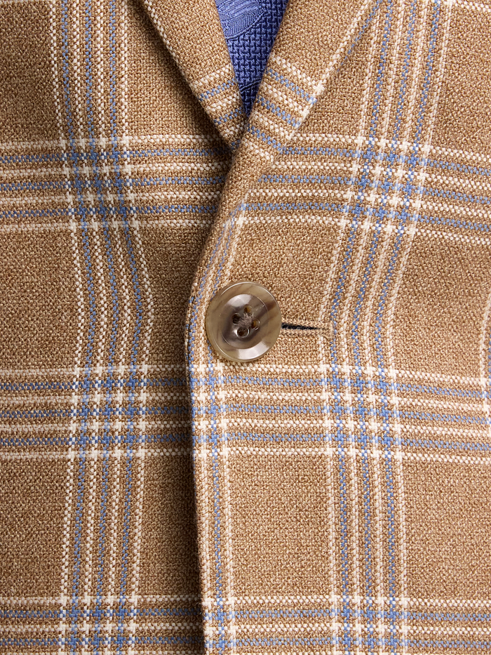 Alternate Image of Wool Blend Plaid Single Breasted Notch Lapel Suit Jacket-4