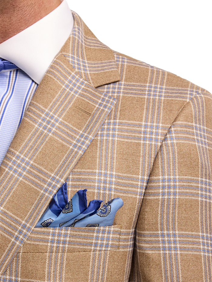 Alternate Image of Wool Blend Plaid Single Breasted Notch Lapel Suit Jacket-5