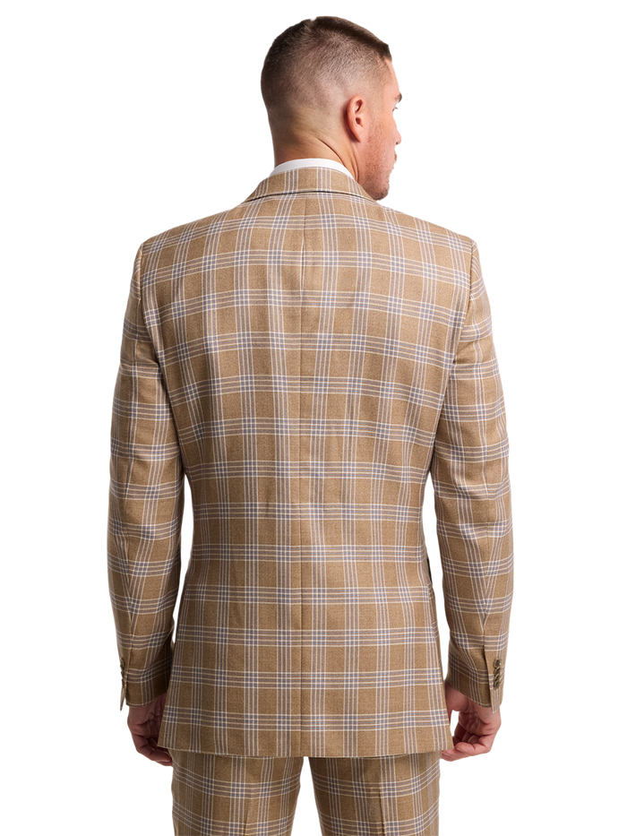 Alternate Image of Wool Blend Plaid Single Breasted Notch Lapel Suit Jacket-6
