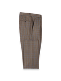 Product Image of Wool Blend Plaid Single Pleat Suit Pants-Brown/Blue