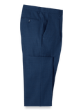 Product Image of Wool Houndstooth Single Pleat Suit Pants-Blue