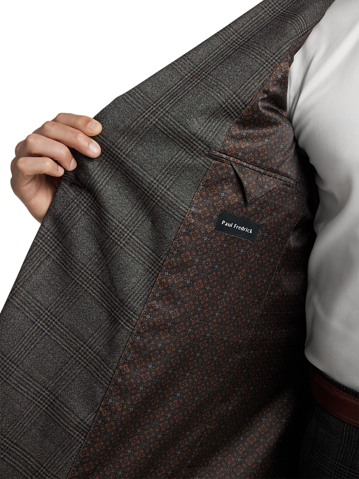 Alternate Image of Wool Plaid Double Breasted Peak Lapel Suit Jacket-3