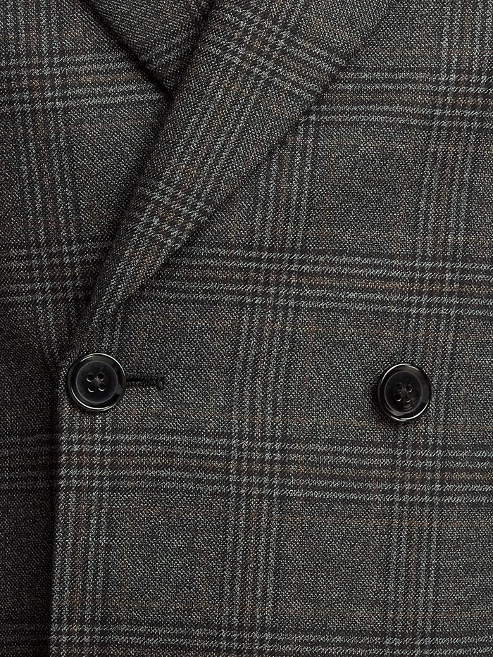 Alternate Image of Wool Plaid Double Breasted Peak Lapel Suit Jacket-4