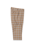 Product Image of Wool Plaid Flat Front Suit Pant-Brown