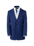 Product Image of Wool Solid Single Breasted Notch Lapel Suit Jacket-Blue
