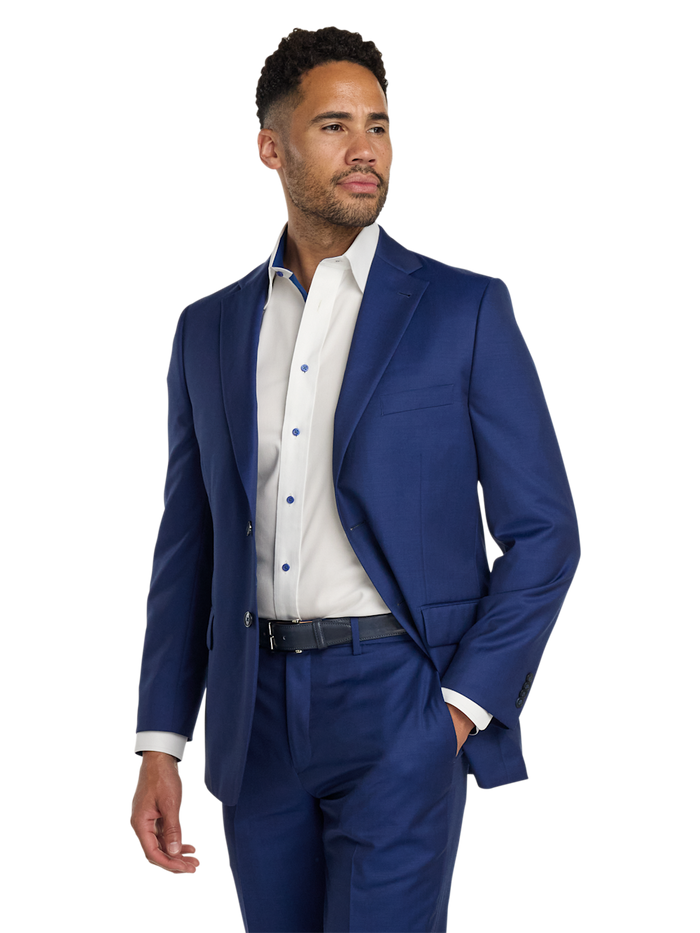 Alternate Image of Wool Solid Single Breasted Notch Lapel Suit Jacket-1