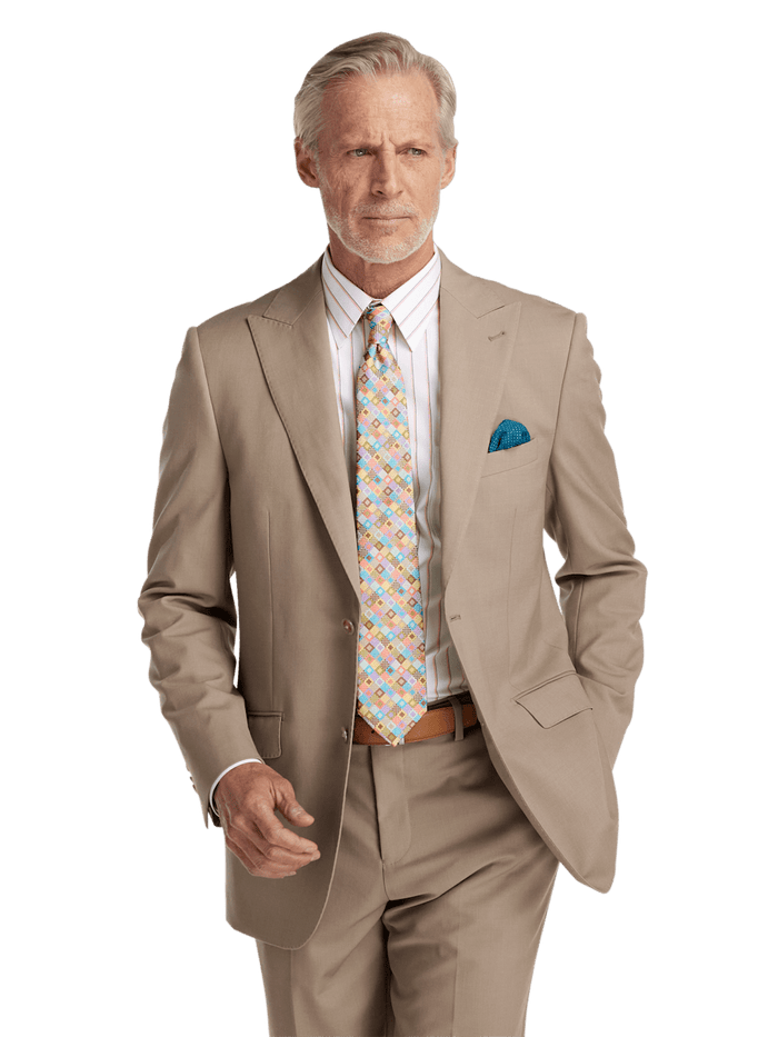 Alternate Image of Wool Stretch Bengaline Peak Lapel Suit Jacket-1