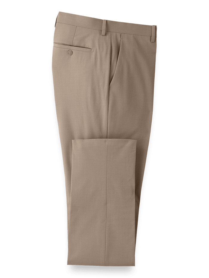 Product Image of Wool Stretch Bengaline Suit Pants-Light Tan#model_flat front