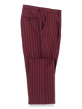 Product Image of Wool Stretch Stripe Single Pleat Suit Pants-Burgundy